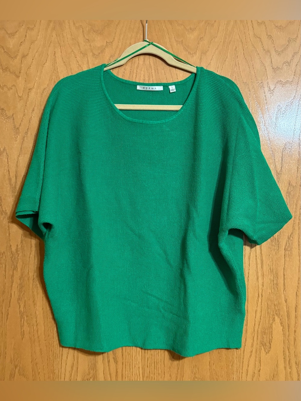 Cyrus Short-Sleeve Knit Sweater in Kelly Green